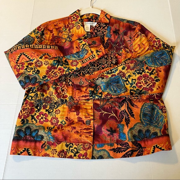 Coldwater Creek women’s shacket, M, tribal/ floral print - Picture 8 of 9